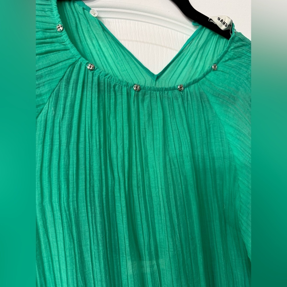 Sandro Emerald Green Tiered Maxi Dress - Picture 3 of 10